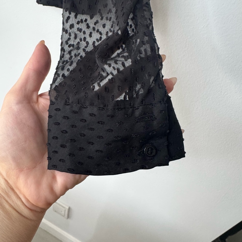 H&M Lace Polka Dot Sheer Top – Size 4, Puffed Sleeves - Picture 7 of 16